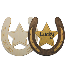 S&S Worldwide Lucky Wood Horseshoe Plaques