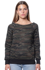 Royal Apparel 3120CMO Women's Camo Fleece Raglan Sweatshirt