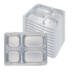 Muka 12 Pack Stainless Steel Divided Food Plate with Lid Food Storage Box