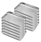 Muka 12 Pack Stainless Steel Tray Pan for Kitchen Baking, Lab Instrument Supplies, Tattoo Tools