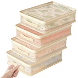 Muka 4 Pack Clear Mesh Slim Stackable Bedding Storage Bags, Dust-Proof Organizer for Sheets, Comforters & Closet Storage