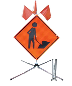 Safety Flag Guardian Sign Stand for 30" - 48" Roll-Ups