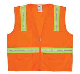Safety Flag Surveyor's Vest with Contrasting Stripes