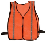 Safety Flag Vests - Economy Style 100% Polyester Mesh w/ Reflective Silver