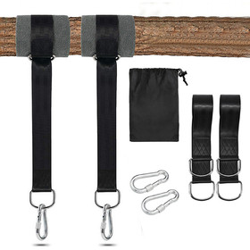 Muka 2 PCS Tree Swing Straps, 5 ft Tree Swing Hanging Kit Hold 2000 lbs with 2 Tree Protector Sleeves, 2 Strong Carbines & Carry Bag, Perfect for Hammocks, Tree Swing and Swing