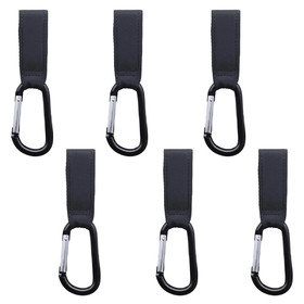Muka 6 Pack Stroller Hooks Baby Stroller Hanging Hooks for Diaper Bags, Purses and Bags, Black