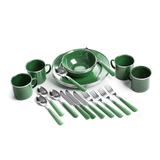 Stansport 11220-10 24-Piece Green Enamel Camping Tableware Set