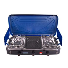 Stansport 212-600-50 Outfitter Series Propane Stove  2-25 K &amp; 1-5 K Burners - Blue