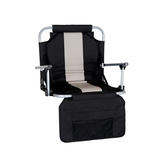 Stansport G-8-20 Stadium Seat With Arms - Black /Silver Stripe