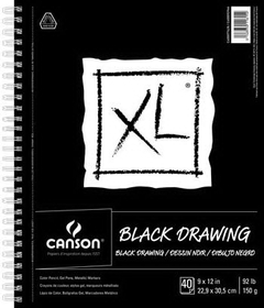Canson 400077428 Xl Black Drawing Pad - 9X12