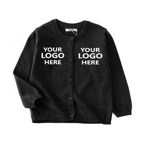 Personalized Embroidered Kids Fashion Knitted Soft Solid Color Unisex Uniform Sweater Cardigan For Boys Girls