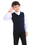 TOPTIE Kid Uniform Sweater Vest V-Neck Cotton Knit Pullover (Navy / Black)