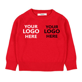 Customized Embroidery Toddler Cotton Sweater Pullover For Baby Boys Girls