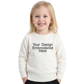 TOPTIE Embroidery Custom Toddler Cotton Sweater Pullover For Baby Boys Girls