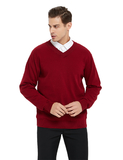 TOPTIE Men's Pullover Sweater Long Sleeve Slim Fit V-Neck