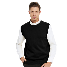 TOPTIE Men's Business Sweater Vest Cotton Jumper Top