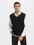 TOPTIE Men Business Solid Color Plain Sweater Vest, Cotton Fit Casual Pullover