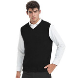TOPTIE V-Neck Vest Uniform Men's Knitted Cotton Sweater Vest Sleeveless School Knitwear
