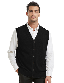 TOPTIE Mens Sweater Vest Solid Knitted Lightweight Thermal Cardigan