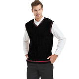 TOPTIE Men's 100% Cotton Knit Sweater Vest
