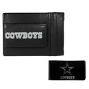 Siskiyou Buckle FCCP055BKM Dallas Cowboys Leather Cash & Cardholder & Black Money Clip