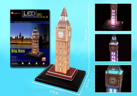 Daron CFL501H Big Ben 3D Puzzle With Base & Lights 28 Pieces