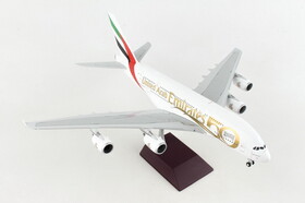 GeminiJets G2UAE1056 Emirates A380 1/200 50Th Anniversary Reg#A6-Evg