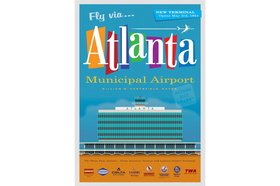 Jet Age Art JA025 Atlanta Municipal Airport Poster 14 X 20