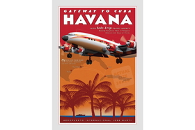 Jet Age Art JA032 Havana Airport Travel Poster 14 X 20