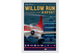Jet Age Art JA046 Willow Run Airport Poster 14 X 20