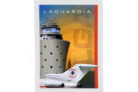 Jet Age Art JA050 Laguardia Poster American 727 14 X 20
