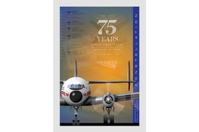 Jet Age Art JA053 Lockheed Constellation 75 Years Poster 14 X 20