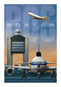 Jet Age Art JA075 Boston Logan Poster