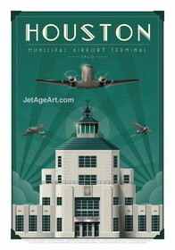 Jet Age Art JA090 Houston Air Terminal 1940 Poster