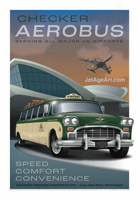 Jet Age Art JA091 Checker Aerobus Poster