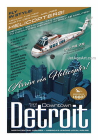 Jet Age Art JA092 Detroit North Center Helicopter
