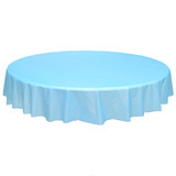 Muka 12 Pack Disposable Plastic Tablecloth Round 84 Inch, Premium Table Covers for Picnics or Parties