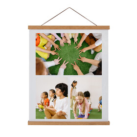 MUKA Add Your Own Memorial 3 Photos to Collage Hanging Canvas
