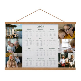 MUKA Custom Photo Calendar Hanging Canvas with 6 Images for Wall
