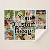 Muka Custom Sherpa Fleece Photo Blanket, Personalized Picture Blankets for Christmas Couples Gifts