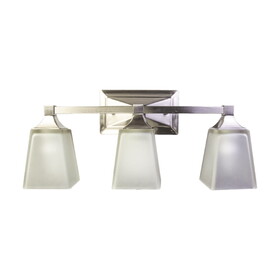 TCP Classic Bath Vanity Square 2-Lamp, Brushed Nickel - 12", 12W, 30K
