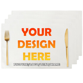 TOPTIE Set of 4 Personalized Placemat Design Your Own Printed Dining Table Mat for Daily Use, Restaurant, Anniversary, Heat-Resistant