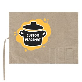 TOPTIE 2 Packs Custom Placemat w/ Flatware Pocket Personalized Dining Table Mat Custom Cotton Linen for Students Daily Use Restaurant 12"x16"