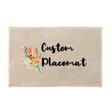 TOPTIE 6-PCS Washable Woven Cotton Flax Custom Placemat w/ Lace Dining Table Mat for Students Daily Use Restaurant 12