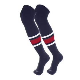 Twin City Knitting DNKE1 Dugout Striped Over the Knee Baseball Socks Pattern E