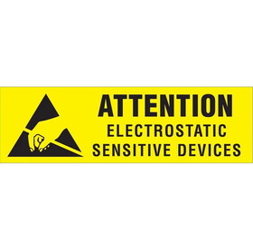 De Leone ASC056 Labels, Attention Electrostatic Sensitive Devices, 3/8" x 1&#188;"