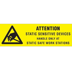 De Leone ASC058 Labels, Attention - Static Sensitive Devices - Handle Only At Static Safe Work Stations, 5/8" x 2"