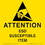 De Leone ASC202 Labels, Attention - Observe Precautions For Handling - Electrostatic Sensitive Devices, 2" x 2", Price/1000 /roll