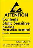 De Leone ASC273 Labels, Attention - Contents Static Sensitive Handling Precautions Required, 1¾
