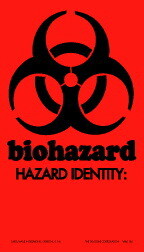 De Leone Labels, Biohazard - Hazard Identity, 2" x 3&#189;"
